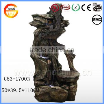 2017 Newly design Shrubs style artificial water fountain polyresin material with led