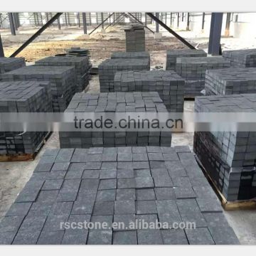 black basalt flamed brushed granite tiles 100x100