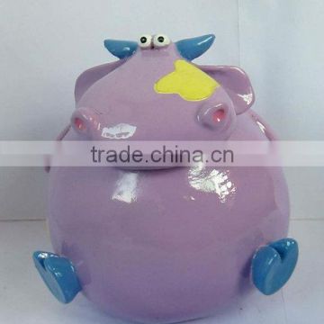 Cute cow decorative coin bank