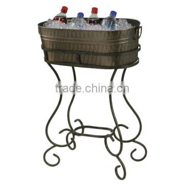 Metal Planter Party Beverages Tubs With Stand Copper Finish