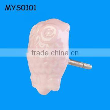 Highest Level Low price Handmade Pink Owl Ceramic Door Knob