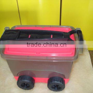 Plastic Storage Boxes With Wheels and Lid for Kid's Toys photo-3