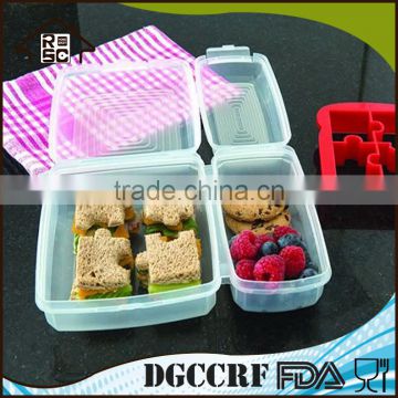 High Production 2 divided Plastic Sandwich Container Lunch Boxes,bento sandwich box kids, takeaway sandwich boxes wholesale