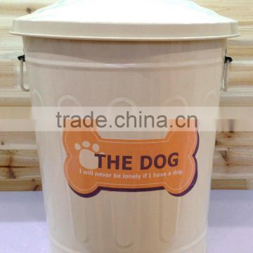 Metal Dog Pet Food Storage Bin Tin/ Dog Food Container