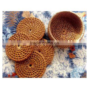 Round Rattan Cup Coaster photo-3
