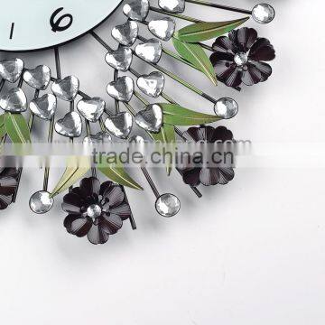 Red Flower Metal Heart Wall Digital Clock photo-6