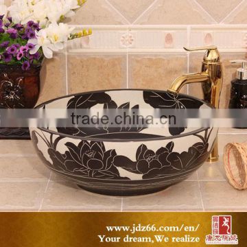 Modern bathroom furniture Chinese hand paint ceramic sink