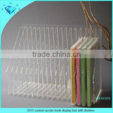 2015 custom acrylic book display box with dividers