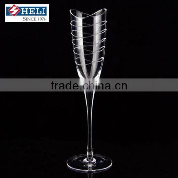 glass champagne cup , glass water bottle