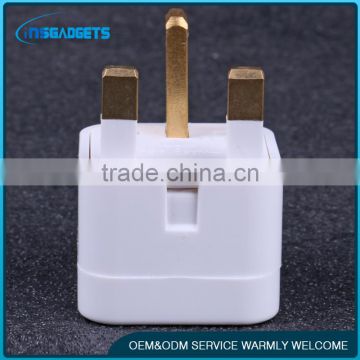 White Travel Adaptors UK 3 Pin AC Power Plug