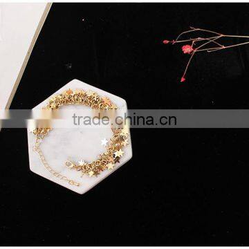 Layered Gold Tiny Stars Charms Bracelet Gold Stars Chain Bracelet photo-2