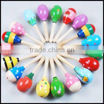 Wholesale Popular Baby Kids Cute Sound Music Toddler Rattle Sand Hammer Musical Wooden Toy for sale