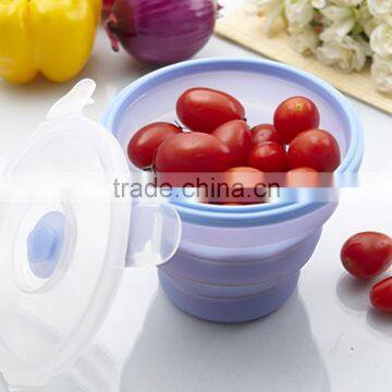Silicone Tableware Food Grade Microwavable Foldable Silicone Food Container photo-6