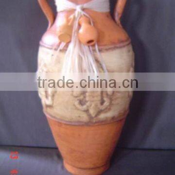 Clay ceramic vase, flower pot