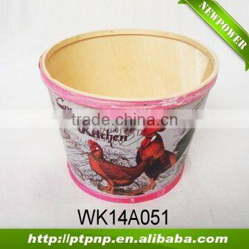 Chicken design wooden pot for home and garden