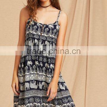 Boho Clothing Vintage Indian Print Cami Dress HSd5216 photo-2