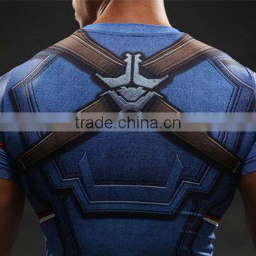 2016 New Fashion Captain America 3D Printed Iron Man Fitness Gym Compression T-shirts photo-5