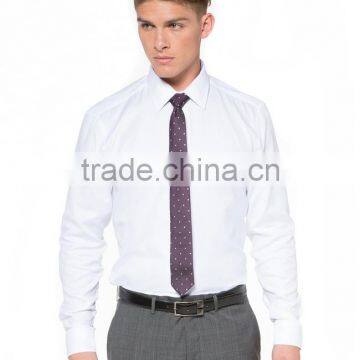 2015 Fashionable plain white office business men shirt