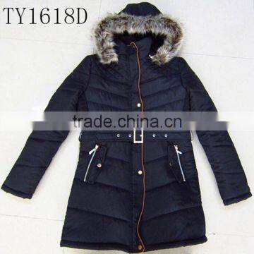 Lady Long Style Coat Winter Jacket With Fur Hoody photo-3