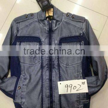 NEWEST TOP FASHION MEN WINTER PU JACKET WITH HOOD photo-3