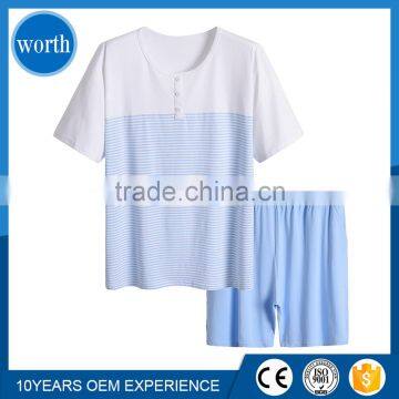 Men's Pajamas Sleepwear Sets Summer Pajamas in Stripe Style
