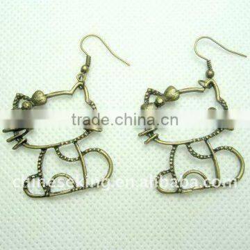 fashion cat charm earrings, fashion lovely charm jewelry, hot cheap jewelry