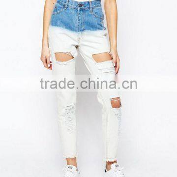 100%cotton high waisted boyfriend jeans bf hot sexy photo ladies jeans pants denim