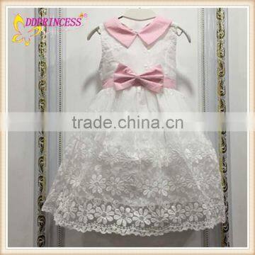 2015 new design girls lace dress kids girls smoking dresses with Collar