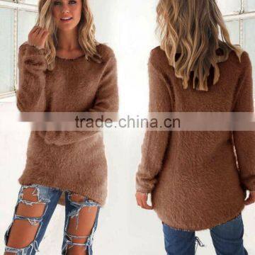 Zm50358b Autumn and Winter Lady Clothing Fashion Pure Color Long Sleeve Sweater photo-5