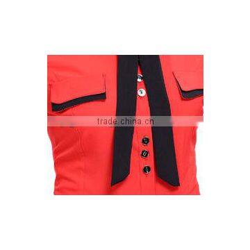Sexy Red Chief Fashion Hotel Reception Uniform Design