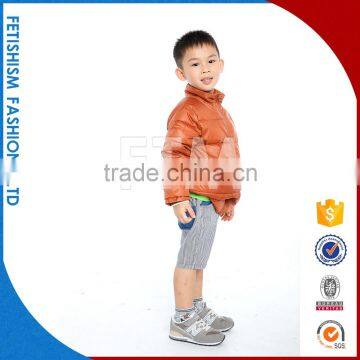 Best Price Long Sleeve Winter Fur Leather Letters Loose Orange Boys Fancy Coats For Kids With Letters photo-2