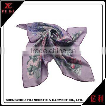 100% Silk Printing Factory Custom Lady Flower Scarf photo-3