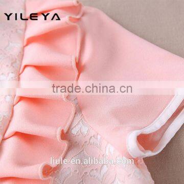 Cute Neck Designed Young Ladies Models Short Sleeve Blouse photo-5