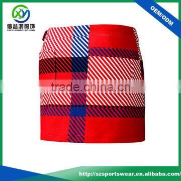 Custom Brand Quality Contrast Color Quick Dry Ladies Sports Skirt, Golf Short Skirt