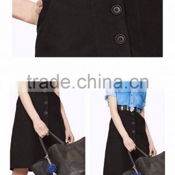 2016 Latest Fashion Mini Skirts Oem Chiffon Women Black Short Skirt photo-4
