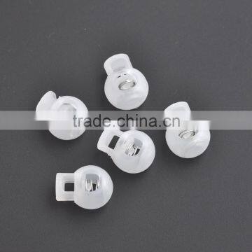 Transparent plastic round ball cord lock end toggles spring clip stoppers for 6-7mm bungee shock cord HLD/K-003