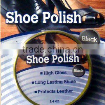 High gloss black leather shoe shine cream protector