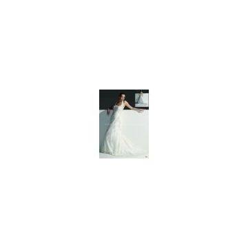 Custom made halter neckline organza bridal wedding dress