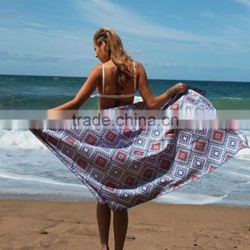 Large size digital reactive print full custom design hotel summer beach bath towel with velour microfiber material