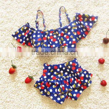 2017 Cute Cherry-print Two Pieces For Kids Girls Swimwear photo-4