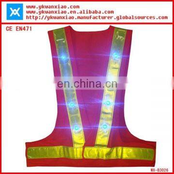 Factory Custom Made Light Mesh Led Tubes Flashing Led Lights High Visibility Flashing Reflective Jacket LED photo-5