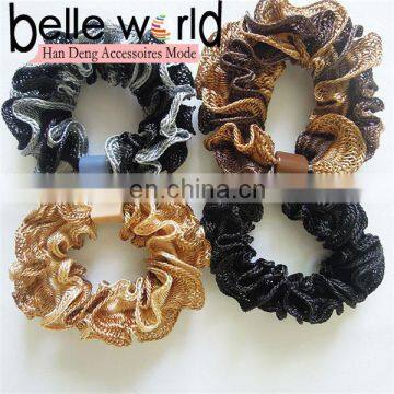 Ruffle Colorful Fabric Hair Scrunchies Elastic Hair Bands