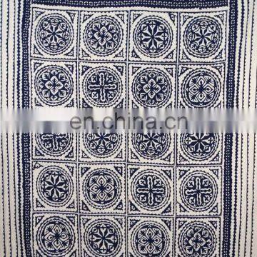 Blue Applique Kantha Quilt Patchwork Kantha Blanket Cut Work Kantha Bed Cover Patchwork Ralli