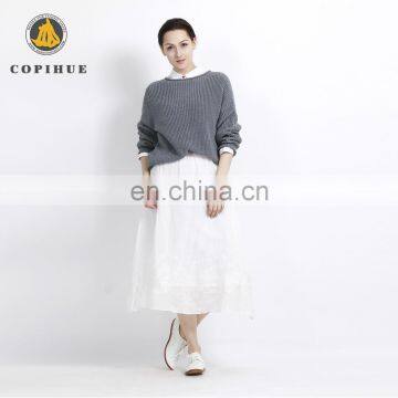 Chinese Credible Supplier Latest Design Ramie White Skirt