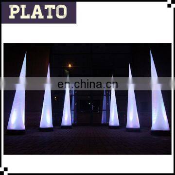 White inflatable cone for wedding/inflatable led cone for lighting