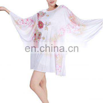 Cotton Hand Block Poncho Sleeve Kaftan