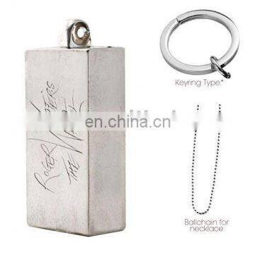 silver necklace charm - signature engraved