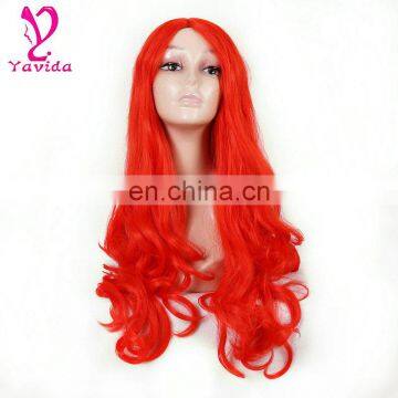 Full Head Black Purple Fuchsia Color Ombre Wig Woman Long Wavy Colored Heat Resistant Synthetic Hair Cosplay Wig