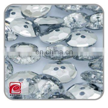 2 hole crystal rhinestone buttons flat back, clear plastic acrylic diamond shape rhinestone buttons