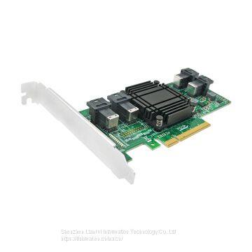 Linkreal PCIe NVMe Adapter Card 4 Port PCIe 3.0 x8 to Internal SFF-8643 NVMe Adapter support U.2 NVMe SSD